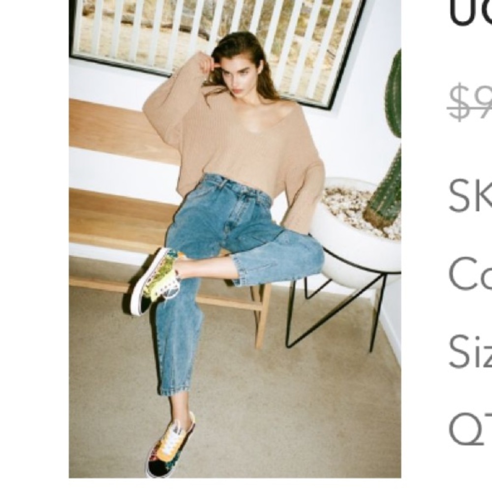 UO Avery Double V Neck Sweater